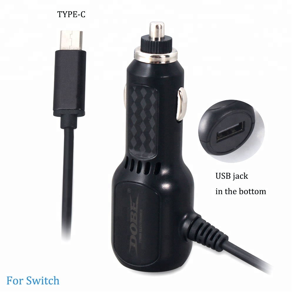 5V 1.8A 1A Electric Dual USB Type-C Car Charger for Nintendo Switch 