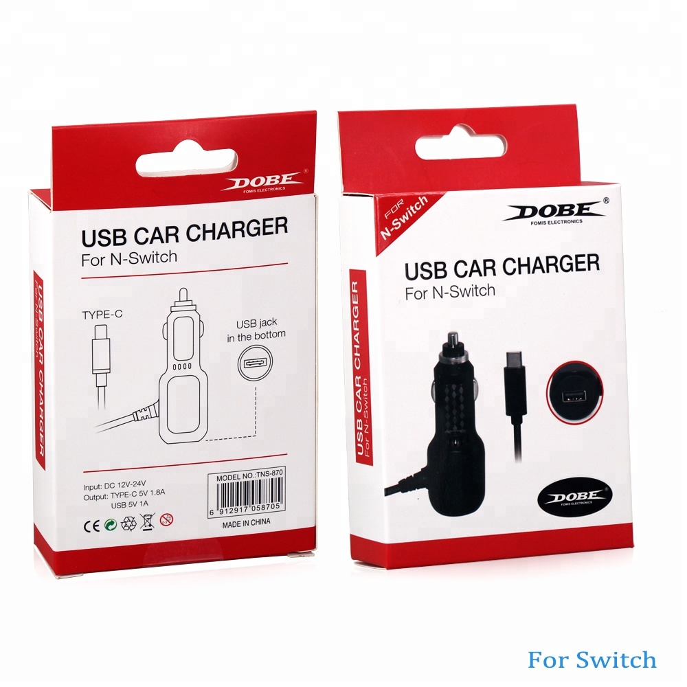 5V 1.8A 1A Electric Dual USB Type-C Car Charger for Nintendo Switch 