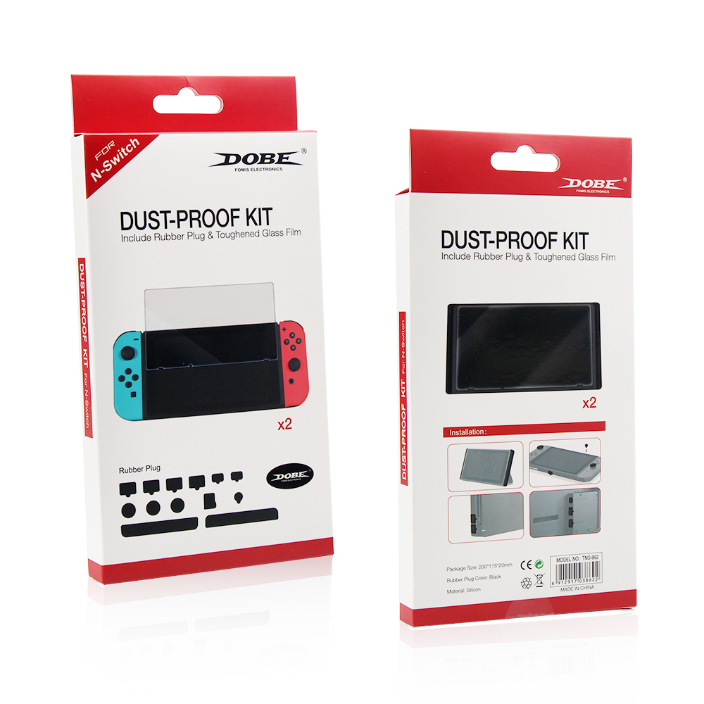 Dust Prevention Cover + Tempered Glass Screen Protector for Nintendo Switch